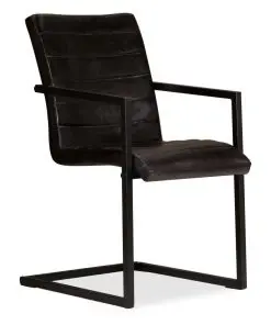 vidaXL Dining Chairs 2 pcs Anthracite Real Leather