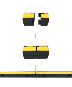 vidaXL Cable Protector Ramp 1 Channel Rubber 100 cm