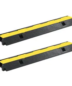 vidaXL Cable Protector Ramps 2 pcs 1 Channel Rubber 100 cm