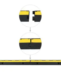 vidaXL Cable Protector Ramps 2 pcs 1 Channel Rubber 100 cm