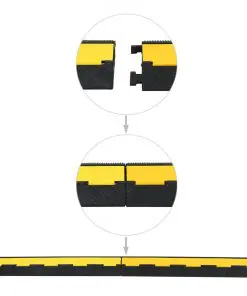 vidaXL Cable Protector Ramps 4 pcs 2 Channels Rubber 101.5 cm