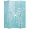 vidaXL Folding Room Divider 160×180 cm Butterfly Blue