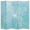 vidaXL Folding Room Divider 200×180 cm Butterfly Blue