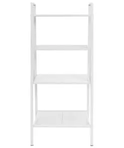 vidaXL Ladder Bookcase 4 Tiers Metal White