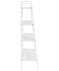 vidaXL Ladder Bookcase 4 Tiers Metal White