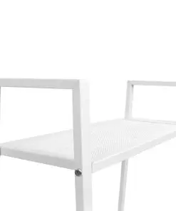 vidaXL Ladder Bookcase 4 Tiers Metal White