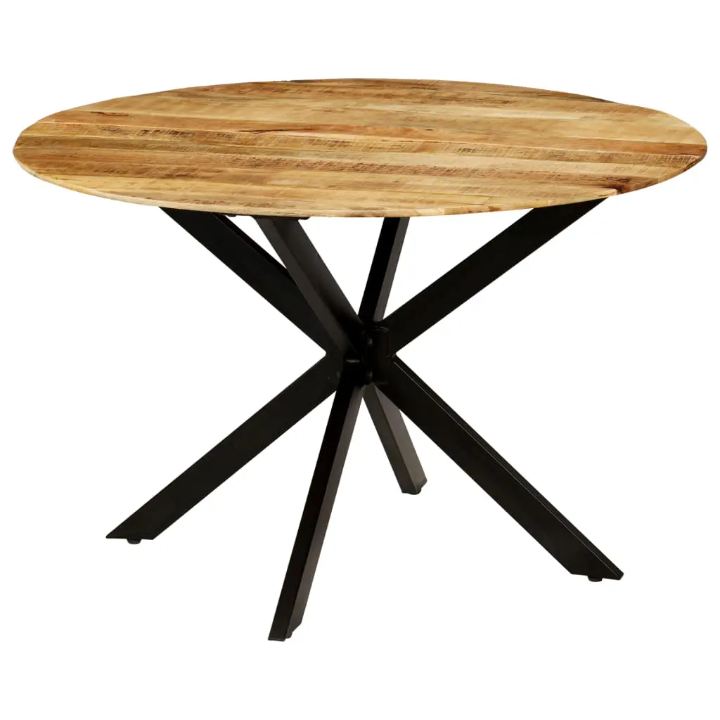 vidaXL Dining Table Solid Rough Mango Wood and Steel 120×77 cm