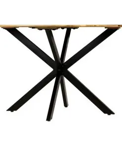 vidaXL Dining Table Solid Rough Mango Wood and Steel 120×77 cm
