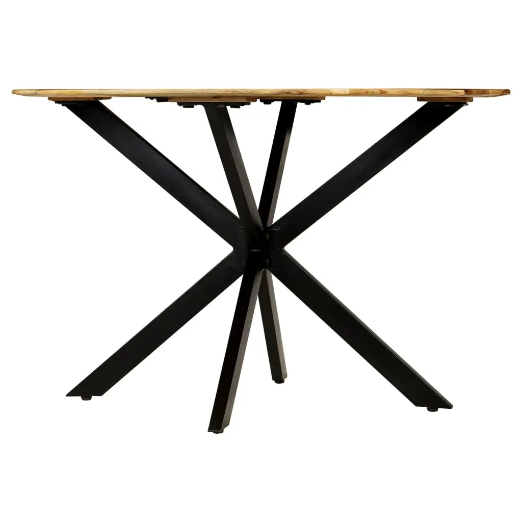 vidaXL Dining Table Solid Rough Mango Wood and Steel 120×77 cm