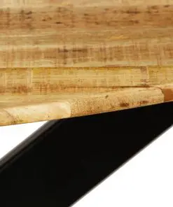 vidaXL Dining Table Solid Rough Mango Wood and Steel 120×77 cm