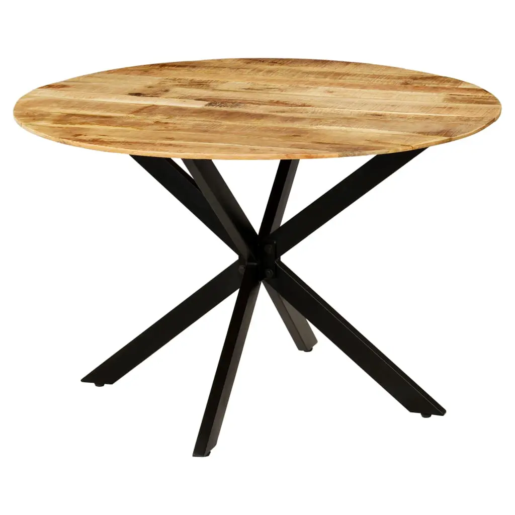 vidaXL Dining Table Solid Rough Mango Wood and Steel 120×77 cm
