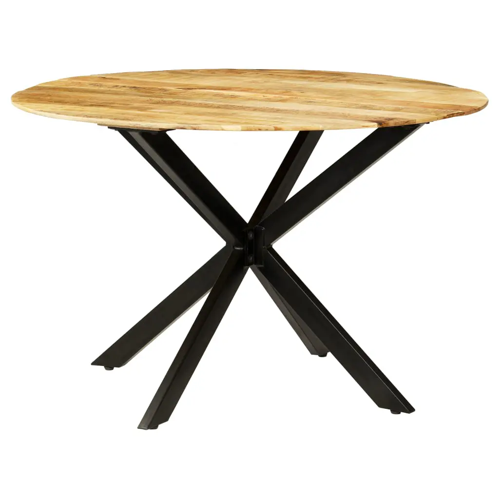 vidaXL Dining Table Solid Rough Mango Wood and Steel 120×77 cm