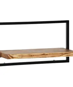 vidaXL Wall Shelf Set 5 Pieces Solid Acacia Wood and Steel