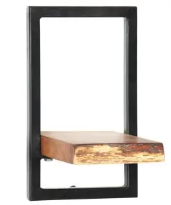 vidaXL Wall Shelf Set 5 Pieces Solid Acacia Wood and Steel
