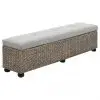 vidaXL Bench Seagrass 140x29x36 cm Grey vidaXL Bench Seagrass 140x29x36 cm Grey