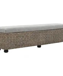 vidaXL Bench Seagrass 140x29x36 cm Grey
