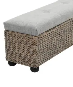 vidaXL Bench Seagrass 140x29x36 cm Grey