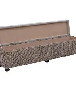 vidaXL Bench Seagrass 140x29x36 cm Grey