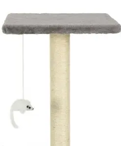 vidaXL Cat Tree with Sisal Scratching Posts 95 cm Grey