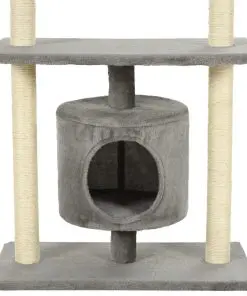vidaXL Cat Tree with Sisal Scratching Posts 95 cm Grey