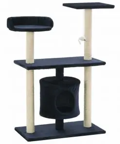 vidaXL Cat Tree with Sisal Scratching Posts 95 cm Dark Blue
