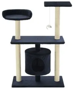 vidaXL Cat Tree with Sisal Scratching Posts 95 cm Dark Blue