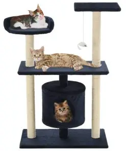 vidaXL Cat Tree with Sisal Scratching Posts 95 cm Dark Blue