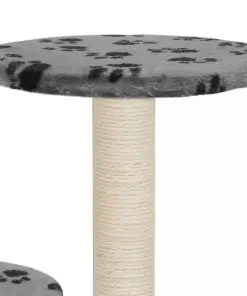 vidaXL Cat Tree with Sisal Scratching Posts 60 cm Grey Paw Prints