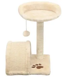 vidaXL Cat Tree with Sisal Scratching Post 40 cm Beige and Brown