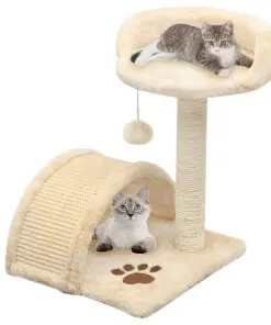 vidaXL Cat Tree with Sisal Scratching Post 40 cm Beige and Brown