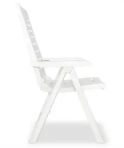 vidaXL Reclining Garden Chairs 6 pcs Plastic White