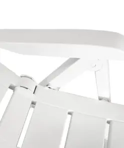 vidaXL Reclining Garden Chairs 6 pcs Plastic White