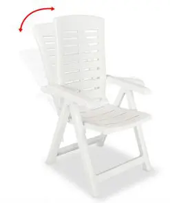 vidaXL 7 Piece Outdoor Dining Set Plastic White