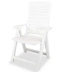 vidaXL 7 Piece Outdoor Dining Set Plastic White