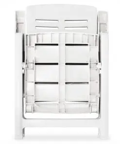 vidaXL 7 Piece Outdoor Dining Set Plastic White