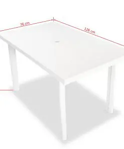 vidaXL 7 Piece Outdoor Dining Set Plastic White