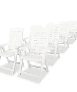 vidaXL 11 Piece Outdoor Dining Set Plastic White