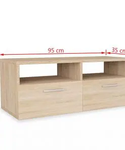 vidaXL TV Cabinets 2 pcs Chipboard 95x35x36 cm Oak