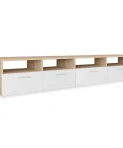 vidaXL TV Cabinets 2 pcs Chipboard 95x35x36 cm Oak and White