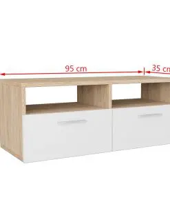 vidaXL TV Cabinets 2 pcs Chipboard 95x35x36 cm Oak and White