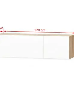 vidaXL TV Cabinets 2 pcs Chipboard 120x40x34 cm High Gloss White Oak