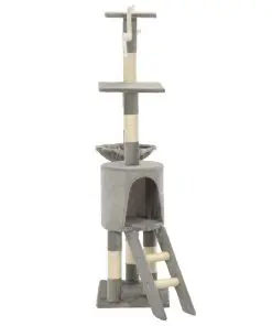 vidaXL Cat Tree with Sisal Scratching Posts 138 cm Grey