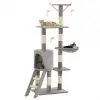 vidaXL Cat Tree with Sisal Scratching Posts 138 cm Grey