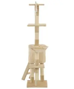 vidaXL Cat Tree with Sisal Scratching Posts 138 cm Beige