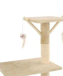 vidaXL Cat Tree with Sisal Scratching Posts 138 cm Beige