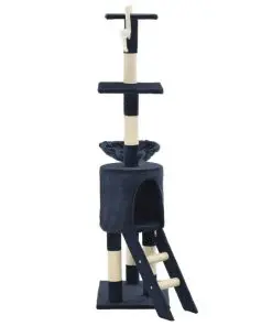 vidaXL Cat Tree with Sisal Scratching Posts 138 cm Dark Blue
