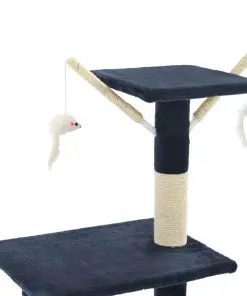 vidaXL Cat Tree with Sisal Scratching Posts 138 cm Dark Blue