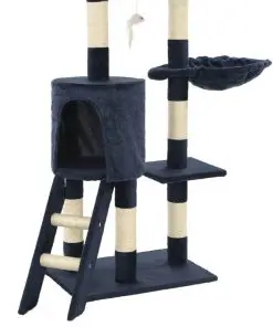 vidaXL Cat Tree with Sisal Scratching Posts 138 cm Dark Blue