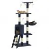 vidaXL Cat Tree with Sisal Scratching Posts 138 cm Dark Blue