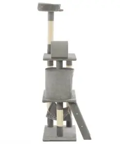 vidaXL Cat Tree with Sisal Scratching Posts 140 cm Grey